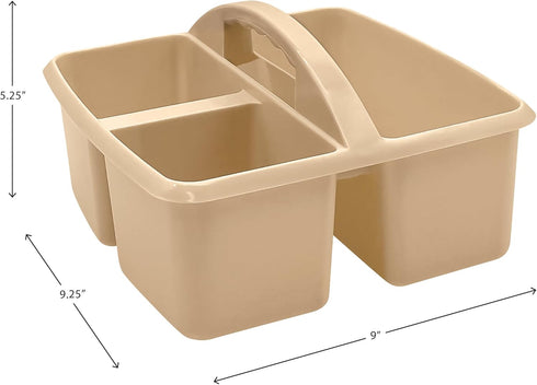 Teacher Created Resource Light Brown Portable Plastic Storage Caddy - 6-Pack for Classroom and Office Organization
