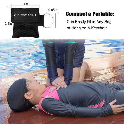 AOUTACC 20 Pack CPR Face Shield Mask, Keychain Disposable Emergency Kit for First Aid Cardiac Resuscitation