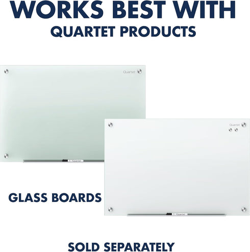 Quartet Strong Magnets for Glass Whiteboard, Large Clear Rare Earth Magnets, 6 Pack (85391)