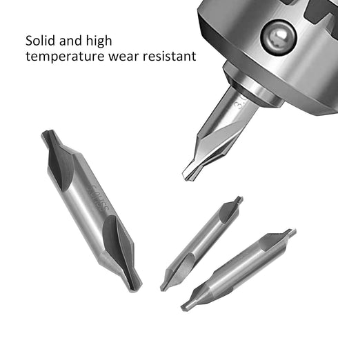 7PCS Center Drill Bits Set, M2 HSS Centering Starter Drill Bit, 60-Degree Countersink Tools for Metalworking