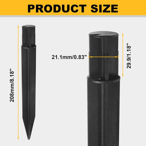 6 8.18 Inch 0.83 Inches) Litoexpe Pcs Reinforced Ground Spikes, ABS Plastic Solar Lights Stakes Replacement Stakes