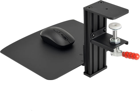 Metal Desk Mount Pad for Computer Mouse, 10.63" x 8.66" Ergonomic Tray, Fits up to 4 Inch Desktops, Black