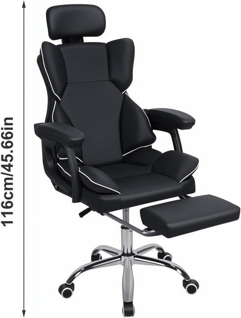 GYMNASTIKA (400lbs) Home Office Desk Chair, High Back Adjustable Desk Chair Ergonomic Office Chair Swivel Computer PU