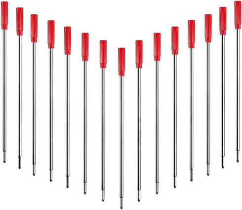 DunBong Red Ink Refill Pack of 5 - Replaceable Ballpoint Pen Refills, Medium Point Metal Refill