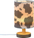 Generic Cow Print Small Desk Lamp for Bedroom Nightstand Bedside Lamps with USB Table Lamp with Fabric Night Light