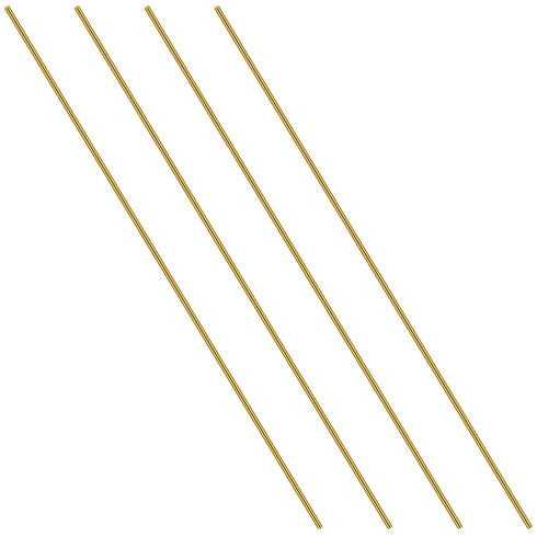 Favordrory 4PCS Brass Round Rods, 1/8 Inch in Diameter, 14 Inches in Length