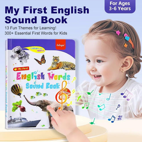 BLOCKv 470+ 100 Set) My First English Words Sound Book Words, Audio Books for Kids Book English Learning Talking