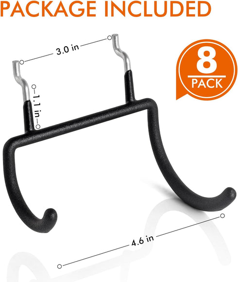 Pegboard Drill Holder - 8Pack Heavy Duty Power Tool Hangers for 1/4" Peg Board, Black Utility Hooks for Garage Workshop
