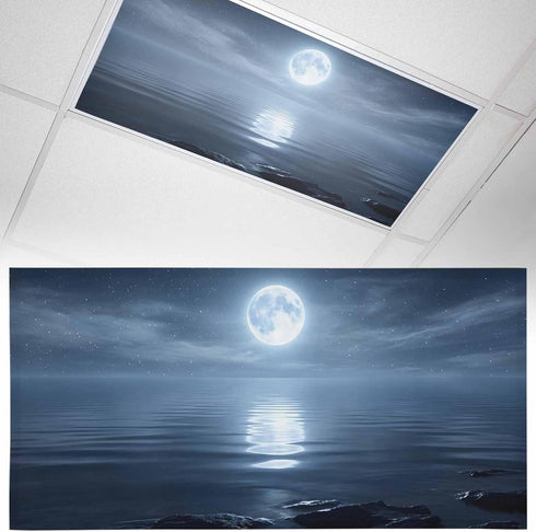 Yukro 1 Pack Night Ocean Fluorescent Light Covers for Ceiling Lights Natural Scenery