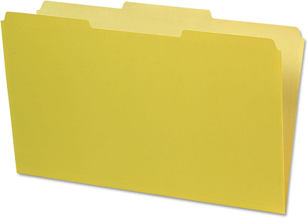 Pendaflex 435013YEL Interior File Folders, Legal, Yellow, 1/3 Cut Top Tab (Box of 100)