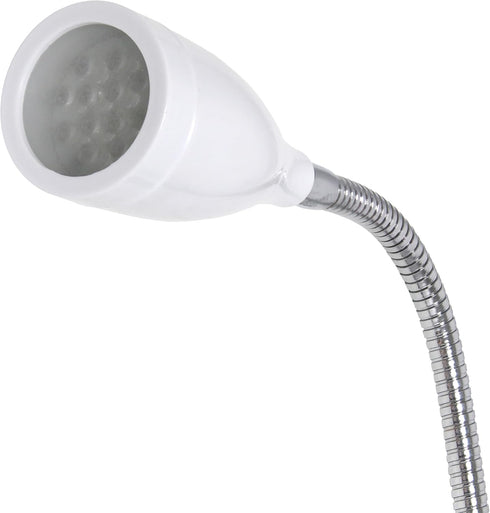 Simple Designs LD2005-WHT Flexible Gooseneck LED Clip Light Desk Lamp, White