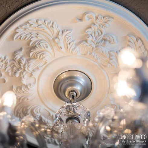 Ekena Millwork CM13OR Orrington Ceiling Medallion, 13 1/4"OD x 6 5/8"ID x 1 1/8"P, Factory Primed Finish