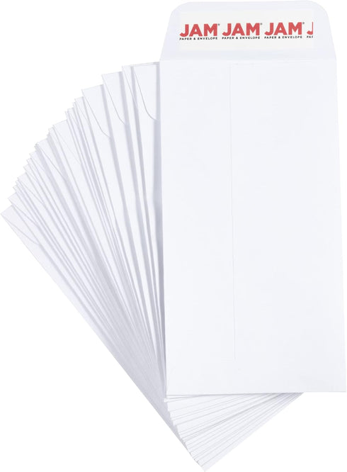 JAM PAPER #7 Coin Business Envelopes - 50/Pack - 3 1/2 x 6 1/2 - White - Peel and Seal Closure