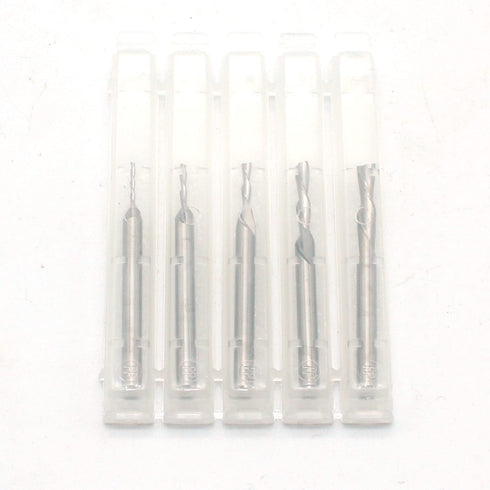 5pc set 1/8, 3/32, 1/16, 3/64, 1/32 Inch 1/8 Inch TEMO Carbide Downcut Inlay Router Bits and Diameter Shank, Ideal
