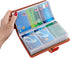 RFID Leather Credit Card Holder, Business Card Organizer with 96 Slots, Red Case for Important Documents