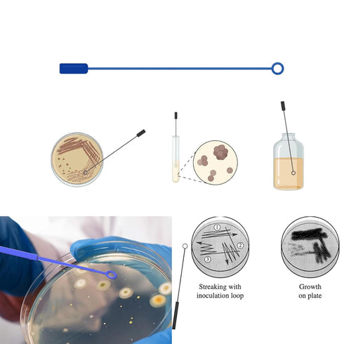 30 PCS 60mm Plastic Petri Dish with Lids, Sterile, Includes 10PCS 10uL Inoculation Loops