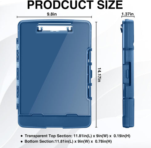 Sooez Original Clipboard with 2 Storage & Pen Holder, Heavy Duty 8.5x11 Clip Boards, Clearview Dry Erase Clipboard