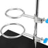 PINGEUI 2 PCS Lab Stand Set, 16 Inch Laboratory Support with 4 Retort Rings, 2 Flask & 2 Burette Clamps