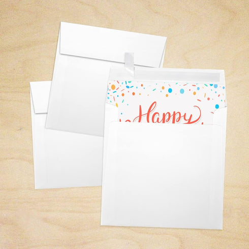 LUXPaper Square Invitation Envelopes, Peel & Press, 5 3/4" x 5 3/4", White Linen, 80lb, 50 Qty