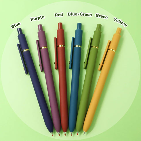 UIXJODO Gel Pens, 6 Pcs Black Ink - 0.5mm Fine Point Smooth Writing Pens, High-End Series Retractable Pens for