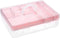 BTSKY 2-Tier Cute Bear Storage Box with Removable Divided Tray, Portable Clear Plastic Art Craft Supply Organizer (Pink)