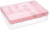 BTSKY 2-Tier Cute Bear Storage Box with Removable Divided Tray, Portable Clear Plastic Art Craft Supply Organizer (Pink)