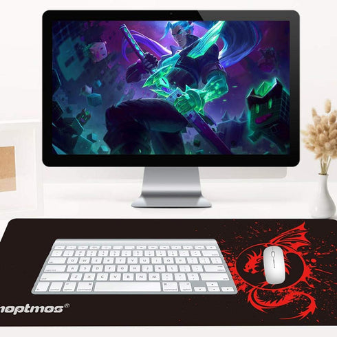 Large Gaming Mouse Pad, Fly Dragon Design Mouse Mat for Office Computer (A-Red)