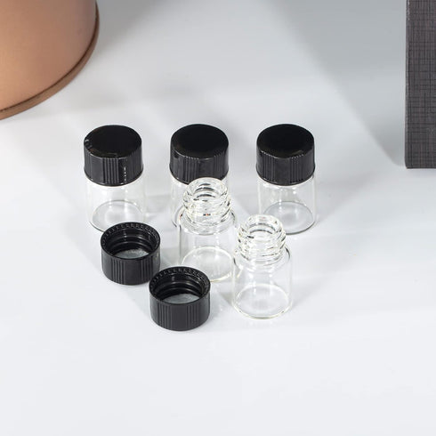 100pcs Clear Small Glass Vials 2ml with Screw Caps