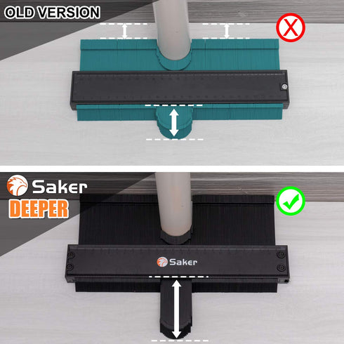 Saker Contour Gauge Profile Tool - Adjustable Lock for Irregular Shape Duplicator - Must Have DIY Tool (BLACK+10INCH)