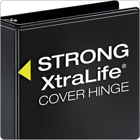 Cardinal Performer 3-Ring Binders, 1.5", Non-Locking Slant-D Rings, 375-Sheet Capacity, ClearVue Presentation, Black,