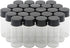 50pcs Clear Glass Vials with Black Screw Caps, 10ml Empty Bottles for Essential Oil