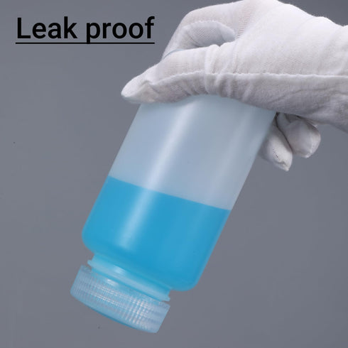 8.4 oz Wide Mouth Lab Reagent Bottle, Sealed Leak-proof Translucent HDPE Chemical Container, Pill Bottle (2 Pcs)