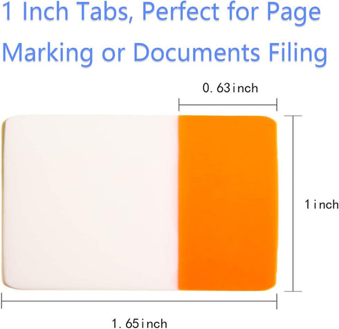 KICNIC File Index Tabs, 1 Inch Sticky Flags, 960 Pcs, Colored Self Adhesive Note Tabs for Documents, Books, and Folders
