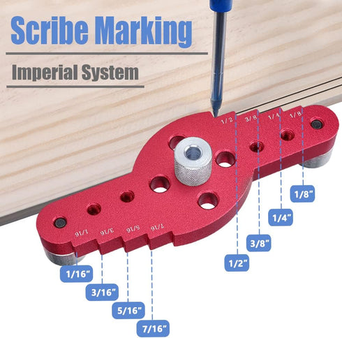 Mesee Vertical Pocket Hole Drilling Jig - 2-In-1 Woodworking Dowelling Jig Locator with Scriber