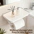Self Adhesive Toilet Paper Holder with Shelf, No Drill Wall Mounted Bathroom Tissue Holder, Sticky TP Roll Holder