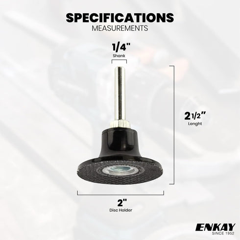 2 Inch 1/4 ENKAY - Disc Holder with Shank - Quick Change Disc Backing Pad