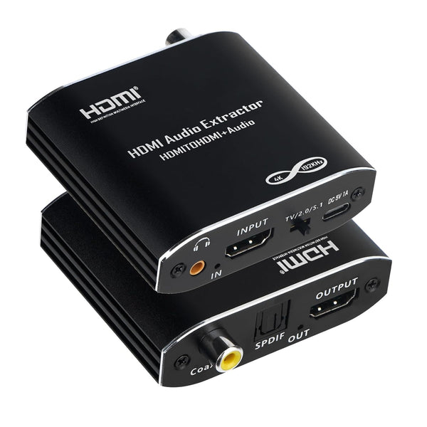 2026 Upgrade HDMI Audio Extractor Splitter, Convert 4K@30Hz HDMI to Optical S/PDIF