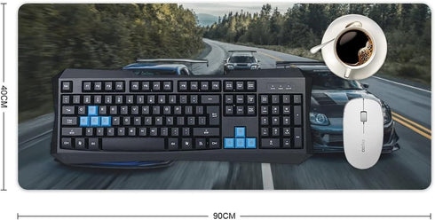 Large Mouse Pad Gaming, Japanese Car JDM R34 Art Desk Mat, Extended Keyboard Computer Pad, 40x90cm