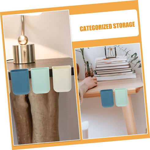 8pcs HOMSFOU Hanging Storage Boxes Desk Organizers Rolling Cart Office Pencil Storage Hanging Cup Holders Categorize