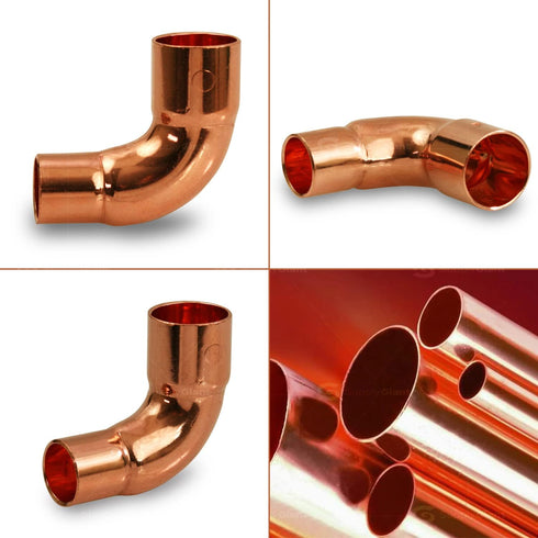 Everflow Supplies 90 Degree Short Radius Reducing Elbow CCRN1000 with Copper Sweat Connects, 1/2" x 3/8"