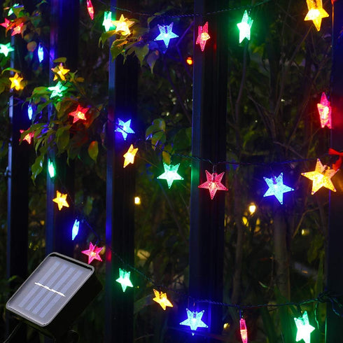 50LED Solar Star String Lights, 23ft Waterproof Fairy Lights for Garden, Patio, Lawn, Christmas Tree Decoration