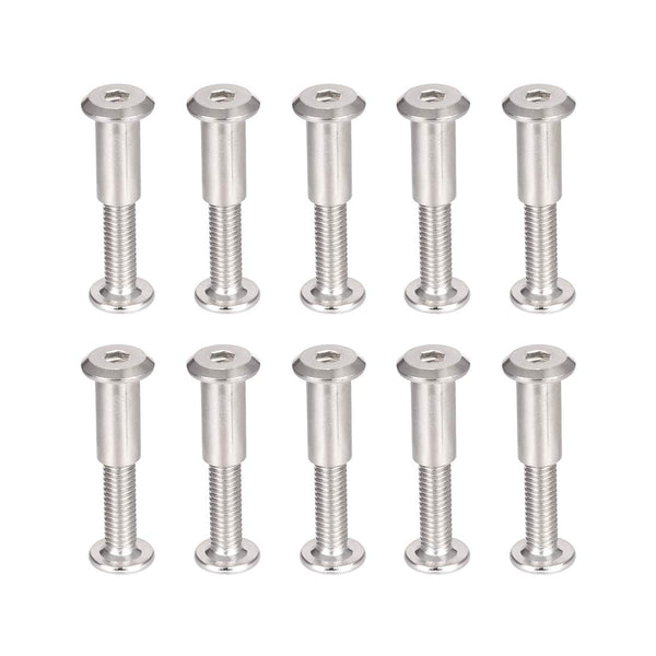 uxcell 10 Sets Screw Post for 5/16"(8mm) Hole Dia, Male M6x20mm, Female 6x18mm Carbon Steel Leather Fastener