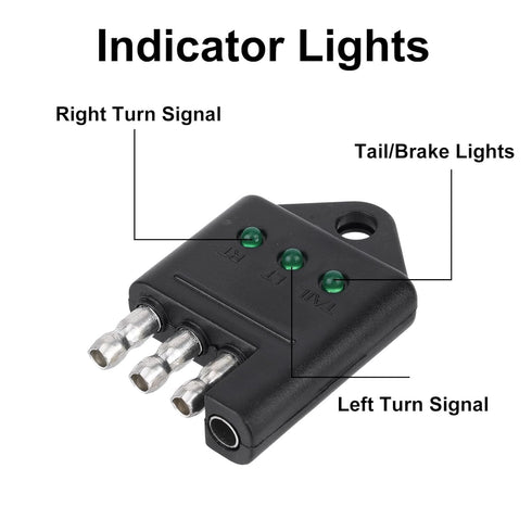 BTFO 4 4-Way Pin Trailer Plug Tester, Flat Trailer Wiring Tester with LED Indicators for Wire Connector Brake Turn
