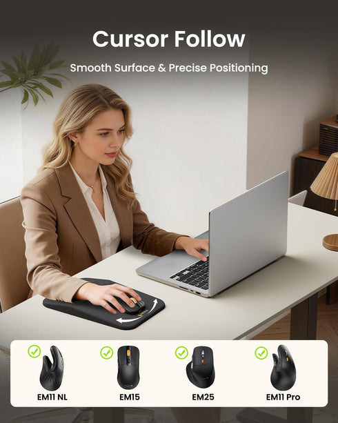 ProtoArc MP50 12x8 Inches, Ergonomic Mouse Pad with Wrist Rest, Mousepad with Massage Design, Soft Memory Foam
