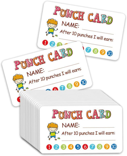 Punch Card, 100pcs Reward Incentive Cards for Teacher, Behavior Chart for Kids, Homeschool Classroom Supplies