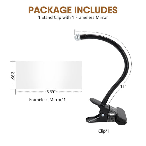 6.69"x2.95" Clip On Security Mirror Convex Desk Office Cubicle for Personal Safety Desk Rear View Mirror Monitor