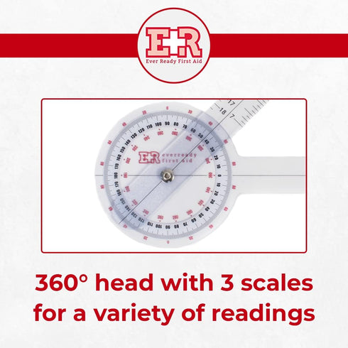 Ever Ready First Aid Plastic 12 Goniometer 360 Degree ISOM 2 Pack for Measurement