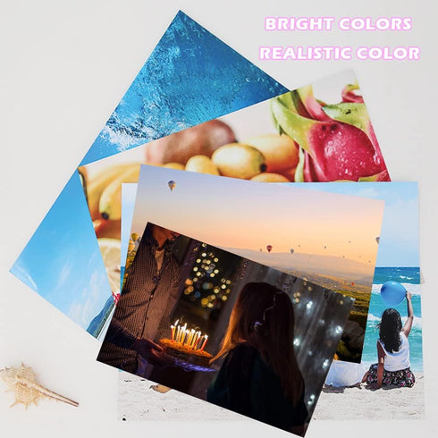 SNOMEL 4 200gsm (90 3.5 5, 4 6, 5 7, 8.3 11.7 Inch) Sizes Photo Paper, High Glossy White Photographic Paper, Advanced
