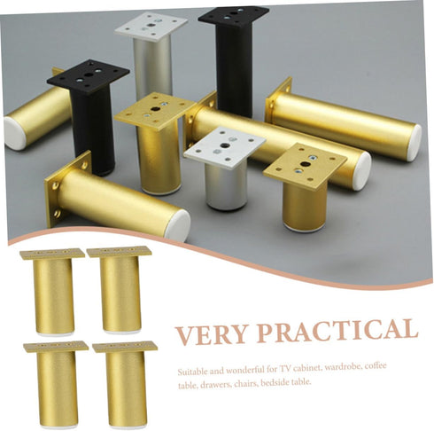 4Pcs SEWACC Aluminum Alloy Adjustable Furniture Support Legs for Sofa Cabinet Table Metal Feet for Bathroom Tv Stand