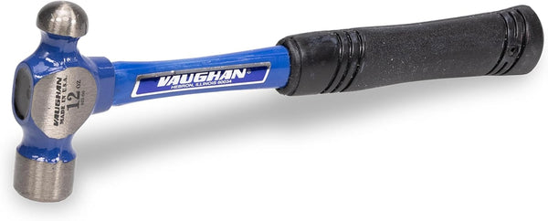 VAUGHAN Ball Pein Hammer, 12 oz, Fiberglass handle, American high carbon steel,